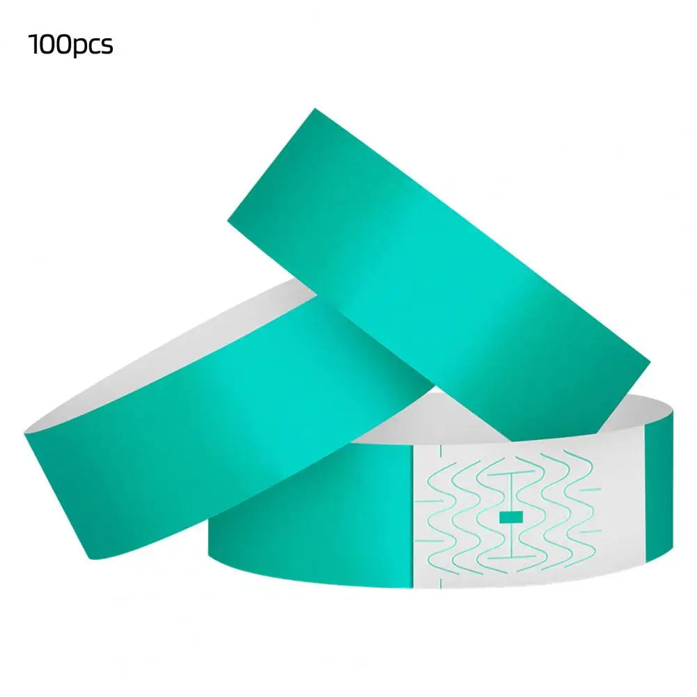 100Pcs Synthetic Paper Wristbands Disposable Waterproof Wrist Strap Event Identification Bracelets Removable Wristband Tape