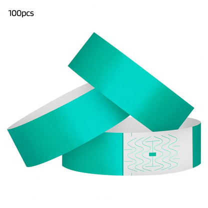 100Pcs Synthetic Paper Wristbands Disposable Waterproof Wrist Strap Event Identification Bracelets Removable Wristband Tape