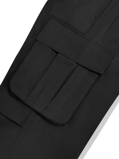 plus Size Men's Workwear Wide Leg Pants Loose Street Style Trendy Cargo Trousers
