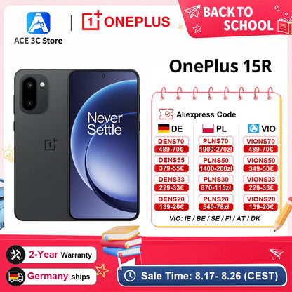 OnePlus 15R Global Version Smartphone 5G,12GB+256GB,12GB+512GB, Snapdragon 8 Gen 5,7400mAh,165Hz Display,IP69,Black