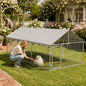 Outdoor Dog Kennel 400 x 200 x 150 cm Galvanised Steel Structure With Lockable Door Ventilated Roof For Pets Animals