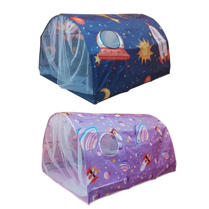 Starlight Dream Bed Canopy Play Tent for Kids Portable Fairy House Tunnel Cozy Playhouse Decor for Children Girls Boys