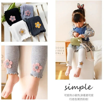 Baby Leggings for Spring and Autumn Cotton Children's Adjustable Pants Baby Girls Look Good Long Pants for Outerwear Clothing