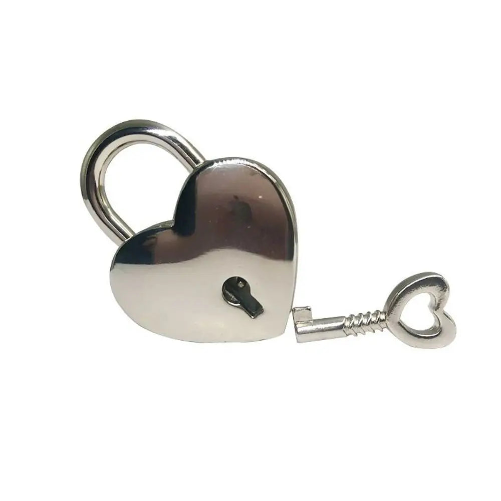 Travel Diary Book Suitcase Jewelry Box Heart Shape Padlock Key Lock Mini Padlocks Antique Style