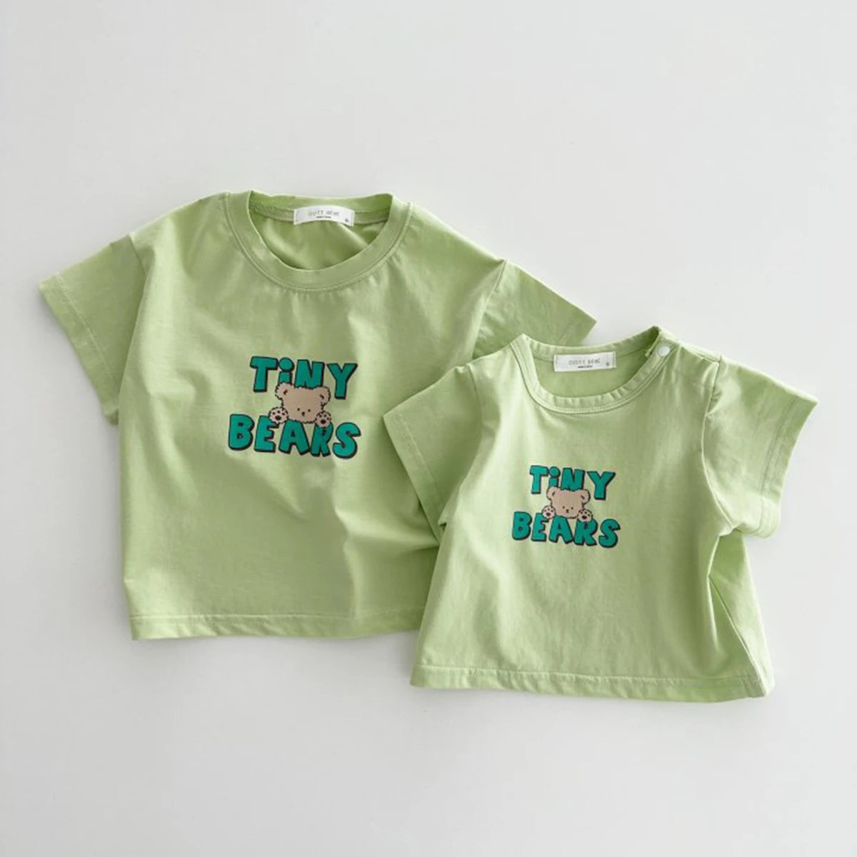 Summer Newborn Infant Baby Girls English Bear Printing Pullover T-Shirt Kids One-Piece Fashion Baby Clothing