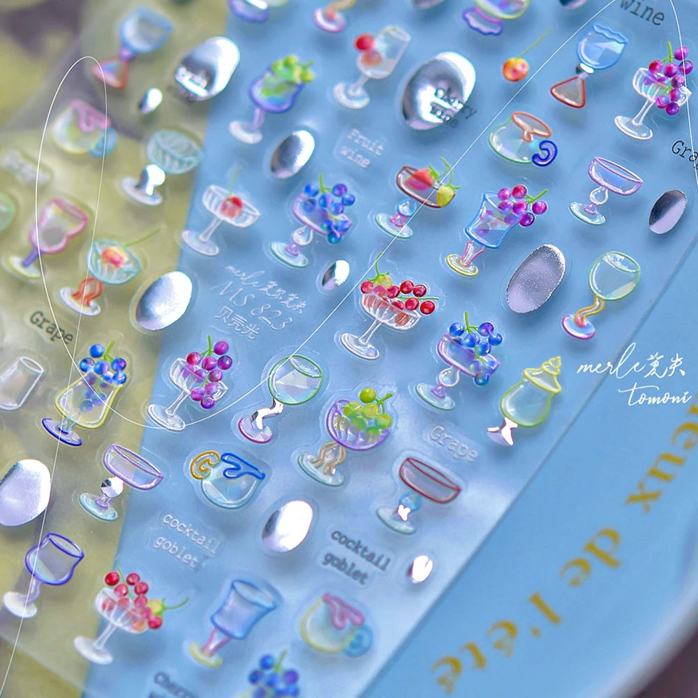 Luxury 5D Floral Nail Art Stickers Gold Silver Chinese Style Metal Frame Shiny Crystal Rhinestone Self Adhesive Manicure Decal