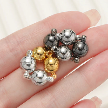10Sets Magnetic Clasps 6mm/8mm/10mm Buckle Hook Round Magnet Converter Clasp For Bracelet DIY Jewelry Making Findings