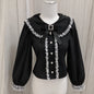 Women Japanese Sweet Lolita Blouses Summer Elegant Bow Off Shoulder JK Shirt Female Gothic Hot Girls Casual Lace Ruffles Tops