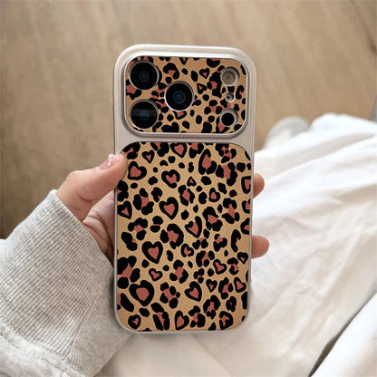 Luxury Leopard Print Cortex Leather Phone Case For iPhone 17 Pro Max 12 13 14 15 16 11 Cases Shockproof Bumper Back Cover Funda