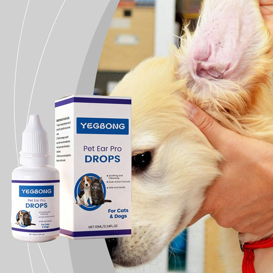 Pet Ear Pro Drops For Cats Dogs Removes Wax Dirt & Soothes Irritation Deep Cleans, Dries Prevents Infections Pet Care Essential