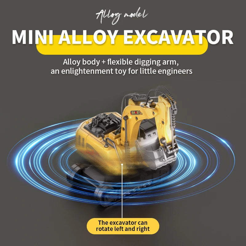 1:64 Bluetooth Remote Control Crane And Forklift two-in-one Desktop Mini Alloy Toy Car With Trailer Christmas Gift In Color Box