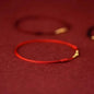 Hand Braided Red Rope Bracelet Copper Lucky Bead Hand Rope Couple Bracelet Simple Buckle Ethnic Original Female Accessory