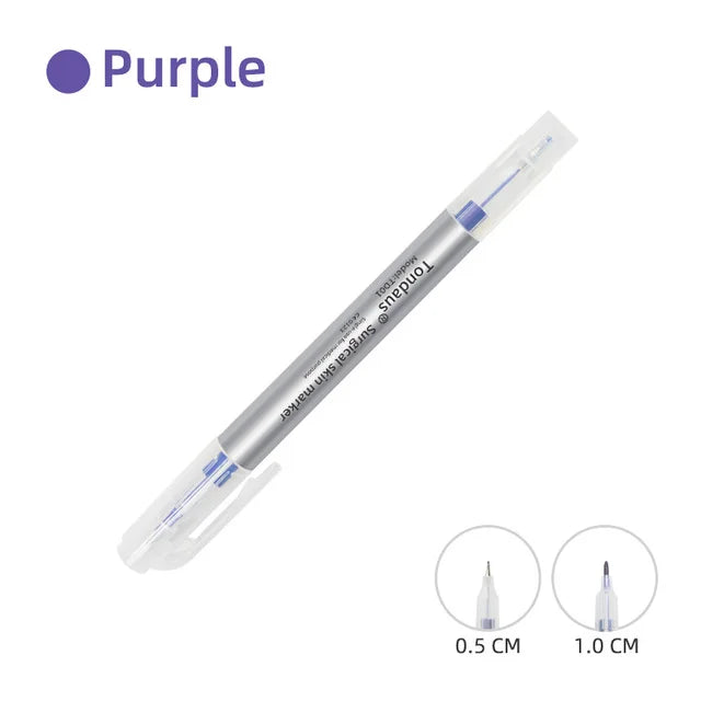 1pc Professional Surgical Sterile Skin Marker Pen Microblading Tattoo Eyebrow Lip Skin Marker Pen Measuring Ruler Set Tool