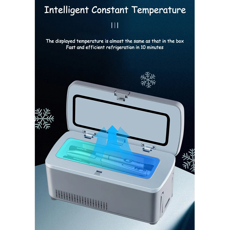 Portable Car Home Small Insulin Refrigeration Box Rechargeable Mini Fridge Cool Box Cooler for Drug Auxin Injection Pen Eye Drop