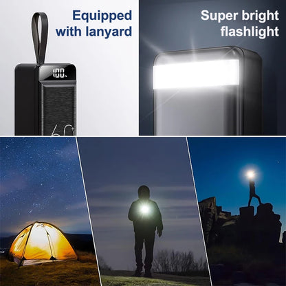 hganus 60000mAh Power Bank QC PD3.0 22.5W Fast Charging Powerbank Portable Charger External Battery For iPad iPhone Xiaomi