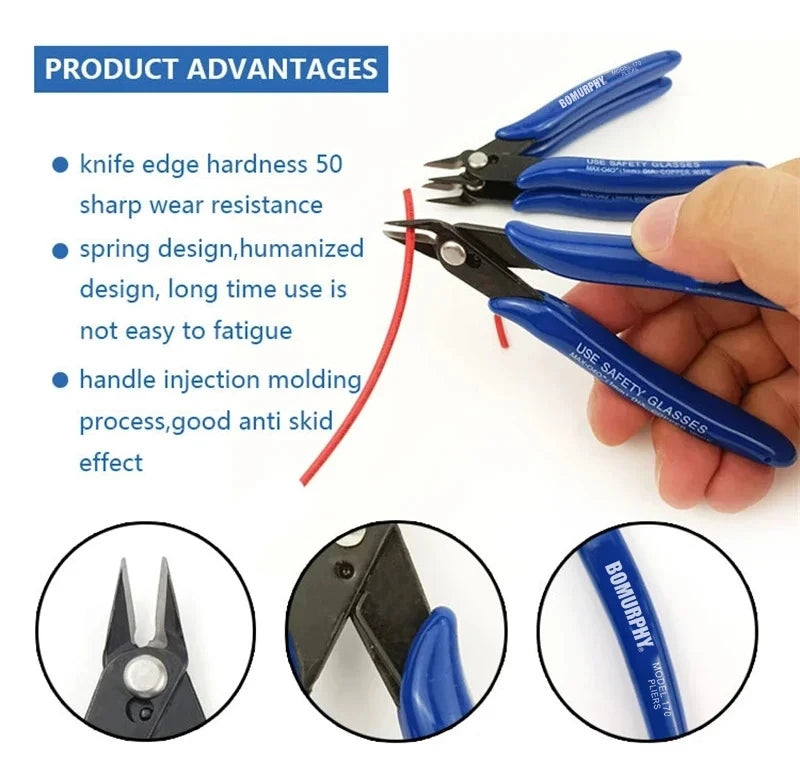 Bomurphy 170 Wishful Clamp DIY Electronic Diagonal Pliers Side Cutting Nippers Wire Cutter 3D Printer Parts Copper Jewelry