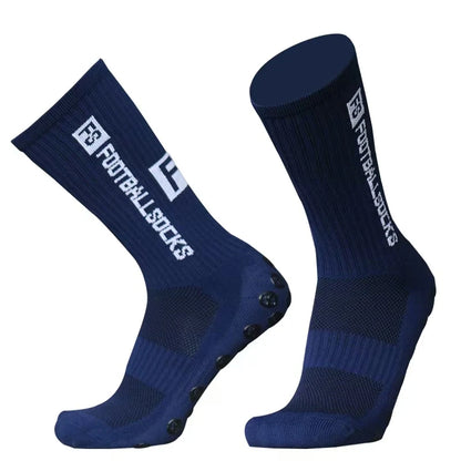3/1Pair New Style FS Football Socks Round Silicone Suction Cup Grip Anti Slip Soccer Socks Sports Men Women Baseball Rugby Socks