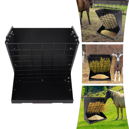 Heavy Duty Metal Country Manufacturing Wall Mount Combo Horse Feeder Goat Sheep Hay Rack Livestock Feeder Distance Adjustable