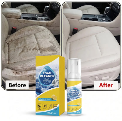 Multipurpose 2-in-1 Foaming Car Seat Cleaner Fabric Stain Eliminator Removes Tough Grime Without Full Washing