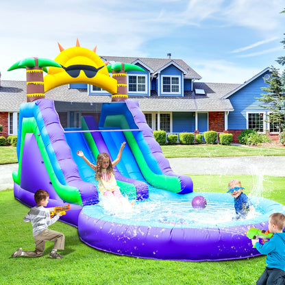 Commerci 7.92m Inflatable Bounce House Water Slide 100% PVC Kids And Adults Playground with 950W Blower for Outdoor Fun