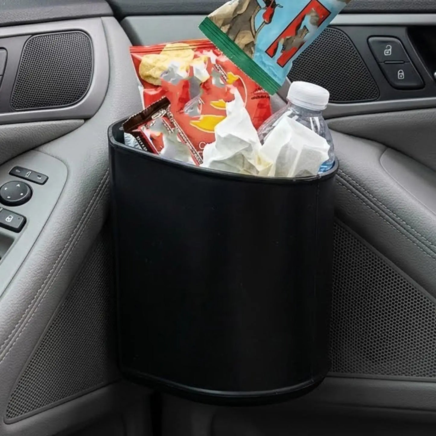 1/2pcs Car Multifunctional Cup Holder Trash Bin Door Seat Back Mount Black Plastic Organizer Auto Storage Box Accessories
