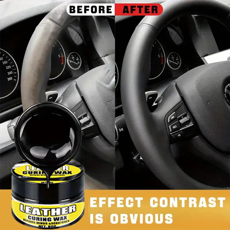 Steering Wheel & Dashboard Restoration Wax - Black Plastic Parts ABS Resin Coating Paste for Aging, Whitening & Cracking Repair