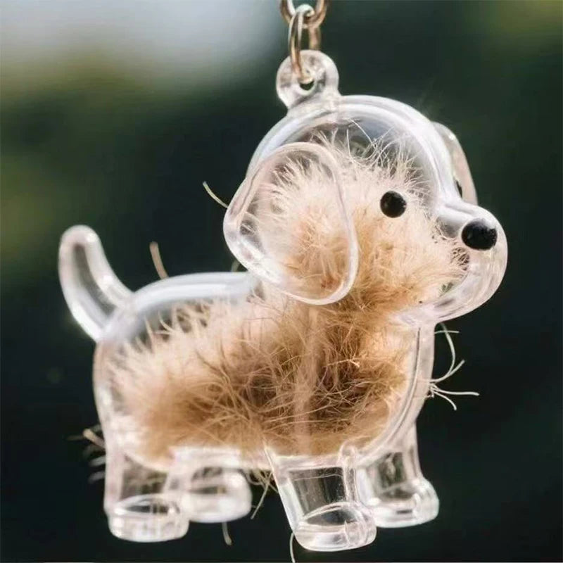 New Clear Puppy Hair Memorial Keepsake Capsule Pet's Dog Fur Container DIY Pendant Keychain Decor Pet Lovers Home Display Gifts