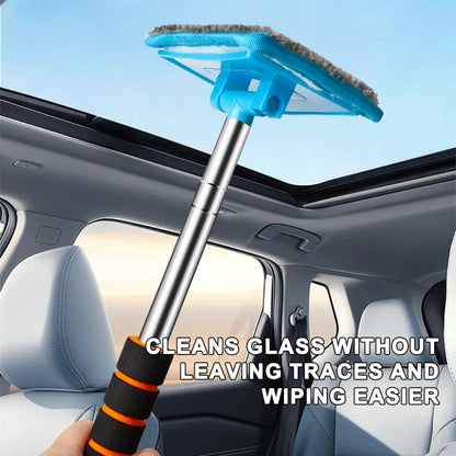 SEAMETAL Car Windshield Glass Cleaner Microfiber Car Window Cleaning Brush Extendable Handle Interior Exterior Car Wash Tools