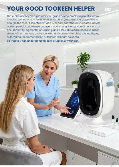 3D Skin Scanner Care Facial Analyzer Monitor Machine Magic Mirror Portable TestingEnglish Detector Face Camera Test Analysis
