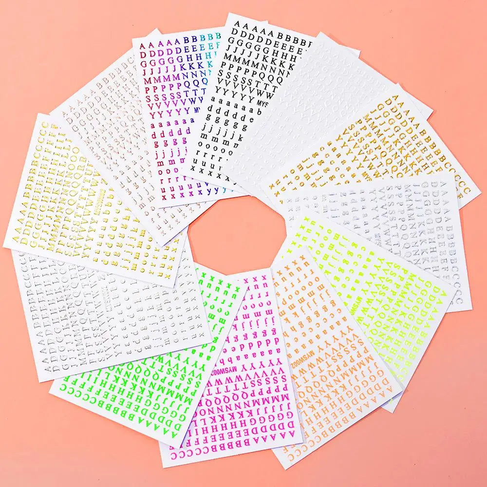 1Pcs 3D Alphabet Nail Sticker Laser Silver/Gold 26 English Letters Nail Art Decals Self Adhesive Manicure 8*10cm Letter Sticker