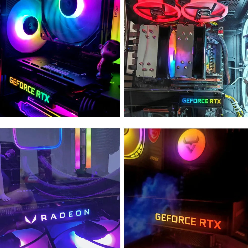 White VGA ARGB Lighting Panel for AORUS GEFORCE GTX ROG TUF Gaming 5060 5070ti 5080 5090 RX9070/9060XT Faith Lamp AURA SYNC