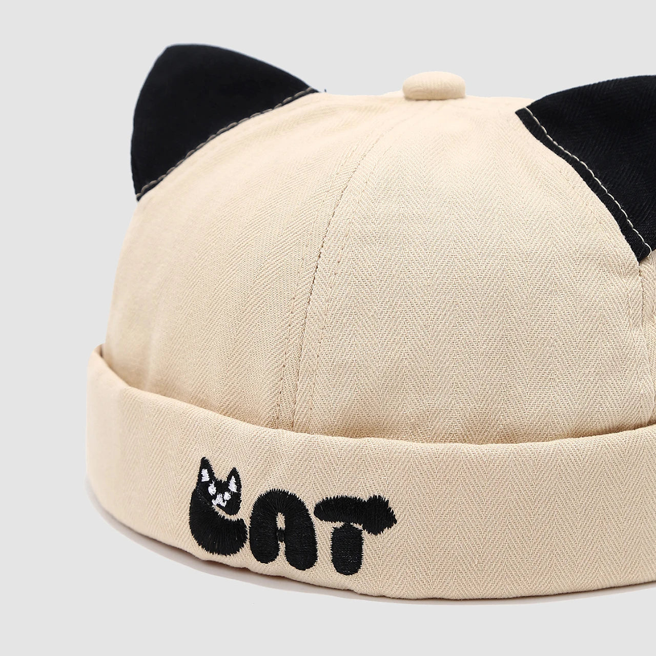 Cute Cat Ear Baby Docker Hat Cartoon Solid Color Toddler Brimless Cap Boy Girl Beanies Summer Cotton Kids Melon Landlord Hats