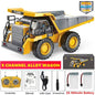 4WD Remote Control Excavator 4x4 Alloy Dump Truck Bulldozer Radio Model RC Car Construction Vehicle with Lights Sound Toy Gift