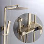 Gold Piano Digital Display Bathroom Shower Set Brass Bathroom Faucet Accessories Thermostatic Digital Bathroom Shower System
