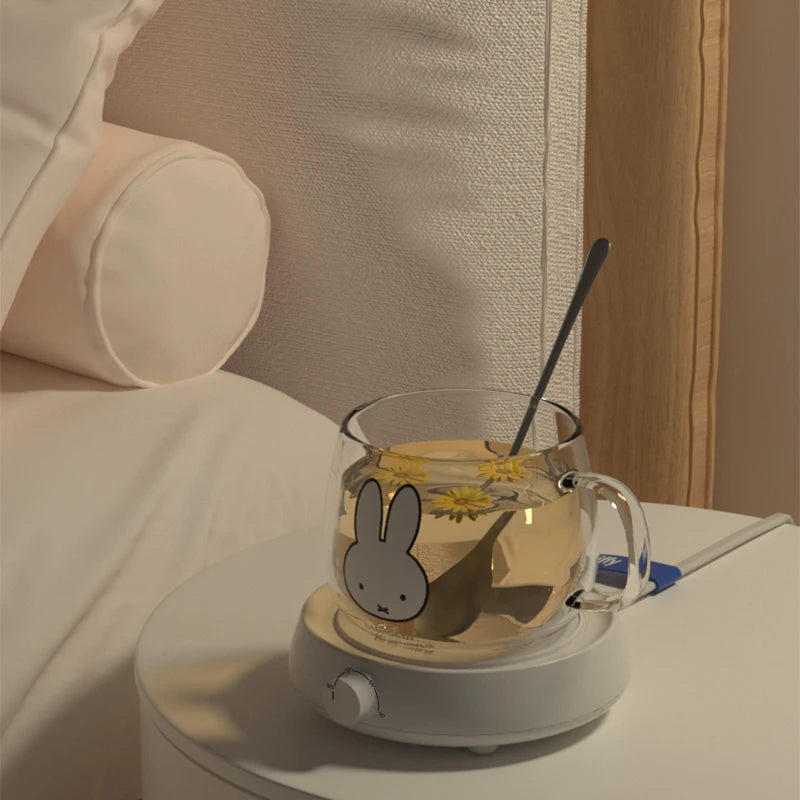 Miffy Cup Heater Coffee Mug Warmer Timer Heating Coaster Smart Thermostatic Heating Pad Hot Plate Hot Milk Coffee Cup Warmer