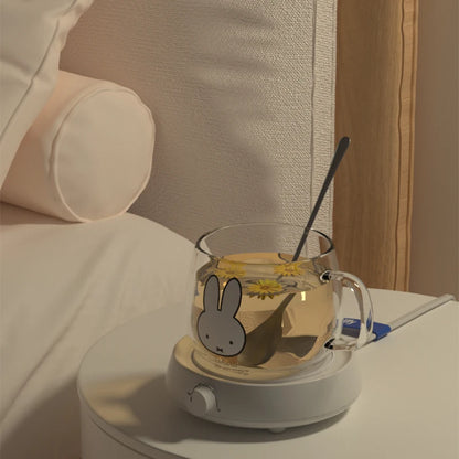 Miffy Cup Heater Coffee Mug Warmer Timer Heating Coaster Smart Thermostatic Heating Pad Hot Plate Hot Milk Coffee Cup Warmer