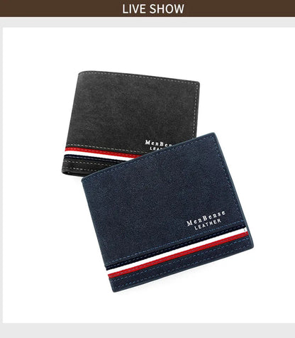 Short Men Wallets Zipper Coin Pocket Slim Card Holders Luxury Male Purses High Quality PU Leather Men's Wallet Money Clips
