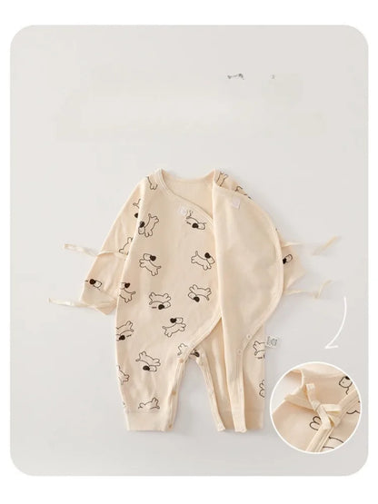 AYNIGIELL Spring Autumn 0-6 Months Baby Jumpsuit Cartoon Pattern Male and Female Infants 100%Cotton Rompers Infant Clothing