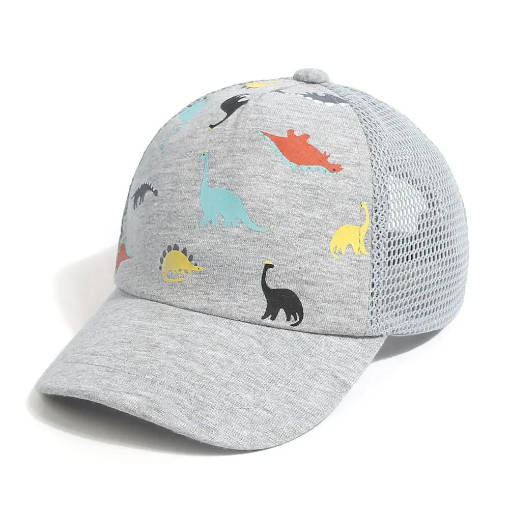 Dinosaur Printed Toddler Baseball Hat Kids Sun Hat Sun Hat Adjustable Age 0-5Y Quick Drying Boys Girls