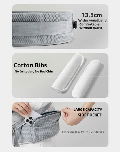 AIBEDILA Baby Carrier Waist Stool Ergonomic Kangaroo Baby Carrier with Knob Breathable Newborn Waist Stool 0-36M