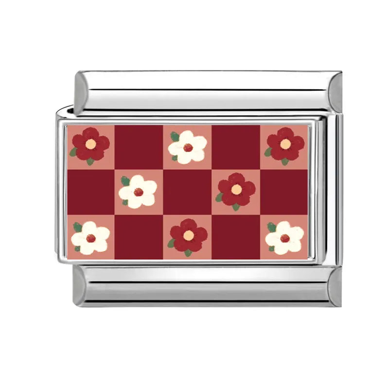 Y2K Red Pink Heart Dog Cat Flowers Italian Charm Link Fit 9mm Stainless Steel Jewelry DIY Making Bracelets For Gifts