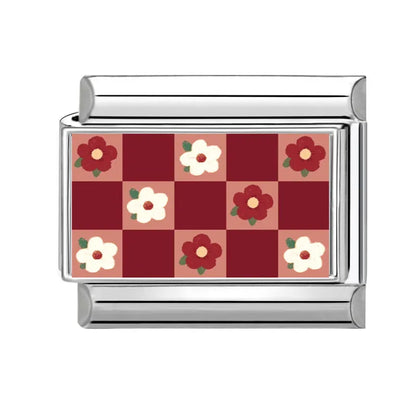 Y2K Red Pink Heart Dog Cat Flowers Italian Charm Link Fit 9mm Stainless Steel Jewelry DIY Making Bracelets For Gifts