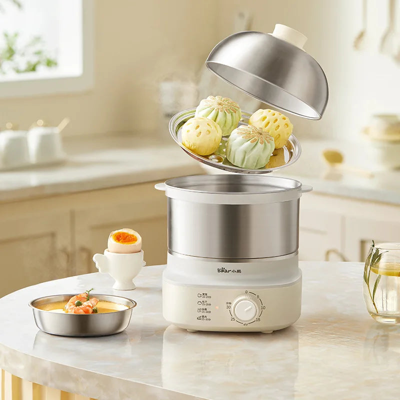 360W Electric Egg Boiler Breakfast Machine Multicooker Steamer Automatic Egg Cookers Home Egg Custard Steaming Cooker with Timer