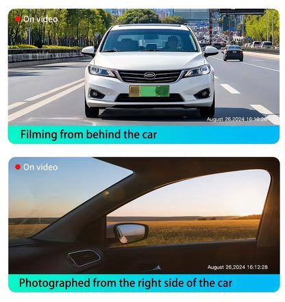 Dash Cam Vehicle DVR Video Recorder 4 Cameras for Cars Black Box Front Rear Internal Night Vision Loop Recording Dashcam Car 360