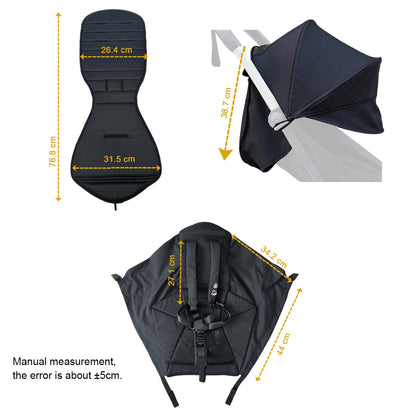 MomTan Stroller Accessories Replacement Set Extended Canopy & Seat Cushion & Seat Base For Babyzen YOYO Series & Stokke YOYO3