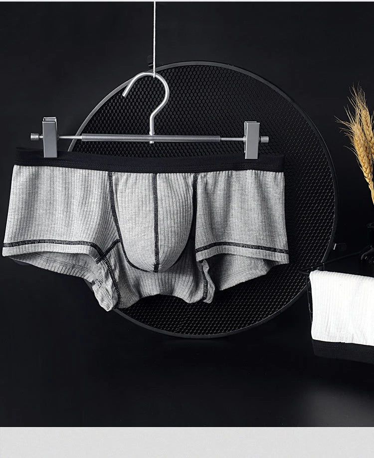 Large-bag personalized design men's underwear, sweat-absorbing, thin, breathable, U-convex four-corner men's underwear