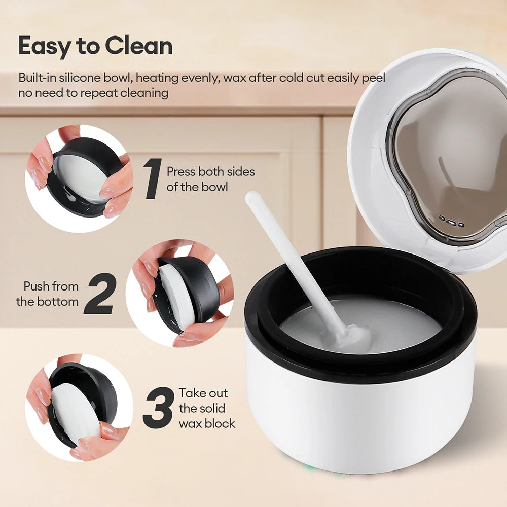 40g Mini Silicone Bowl Wax Heater Waxing Kit Hair Removal Wax-melt Machine Wax Bean Depilatory Wax Warmer Wax Heating Pot Melter