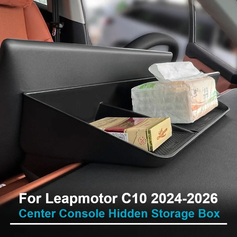 For Leapmotor C10 2024-2026 Center Console Lower Storage Box Armrest Storage Tray Organizer Auto Case Car Interior Accessories