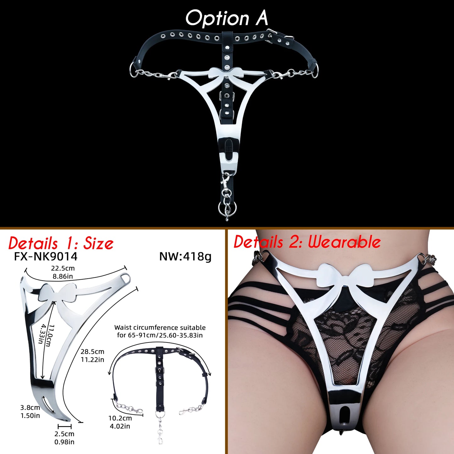 SHAZ Sexy Thong Women Panties Stainless Steel G strings Adjustable Waist Pant Heavy Bdsm Briefs Chastity Belt Sex Toys for Women