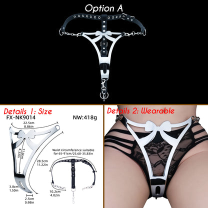 SHAZ Sexy Thong Women Panties Stainless Steel G strings Adjustable Waist Pant Heavy Bdsm Briefs Chastity Belt Sex Toys for Women